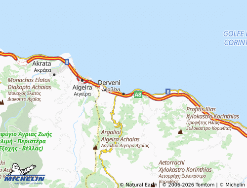 Mapa MICHELIN Derveni - ViaMichelin