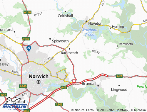Mappa MICHELIN New Rackheath - ViaMichelin