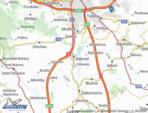 MICHELIN Rajhrad map - ViaMichelin