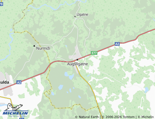 Mapa MICHELIN Augšlīgatne - ViaMichelin