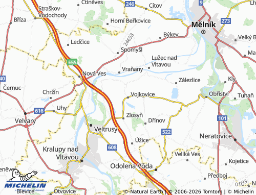 Mappa MICHELIN Vojkovice - ViaMichelin