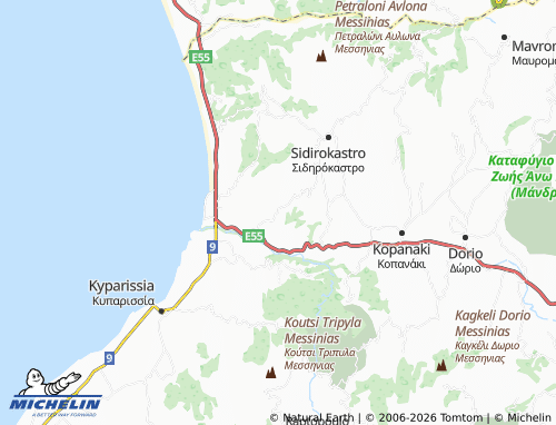 MICHELIN Kakkavas map - ViaMichelin