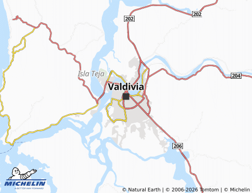 MICHELIN-Landkarte Valdivia - ViaMichelin