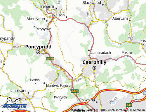 MICHELIN Abertridwr map - ViaMichelin