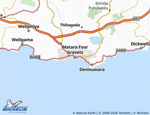 Mappa MICHELIN Matara Four Gravets - ViaMichelin