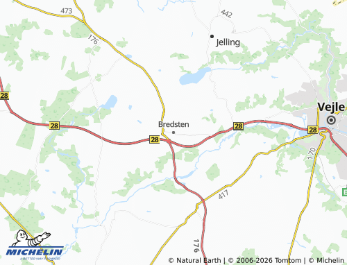 Mapa MICHELIN Bredsten - ViaMichelin