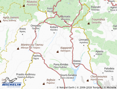 MICHELIN-Landkarte Lofou - ViaMichelin