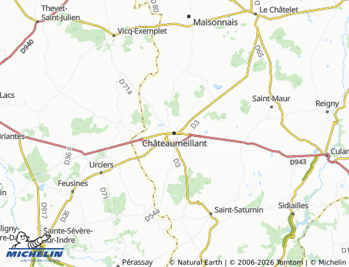 Carte MICHELIN Châteaumeillant - ViaMichelin