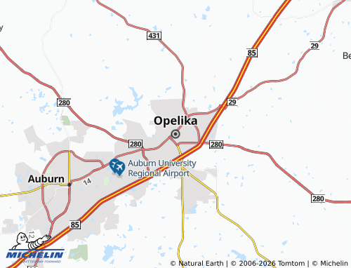 Kaart MICHELIN Opelika - ViaMichelin
