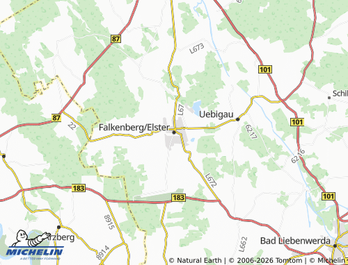 MICHELIN Falkenberg/Elster map - ViaMichelin