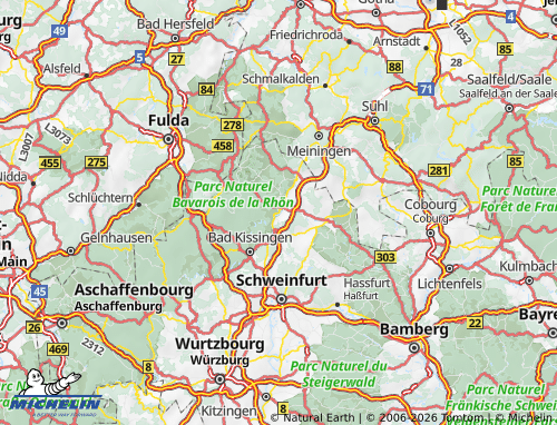 Mapa MICHELIN Rhön-Grabfeld - ViaMichelin