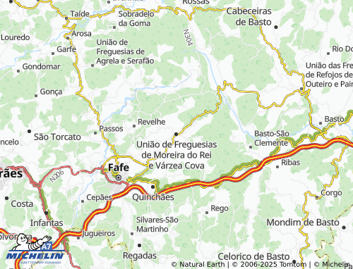 Carte MICHELIN União de Freguesias de Moreira do Rei e Várzea Cova - ViaMichelin