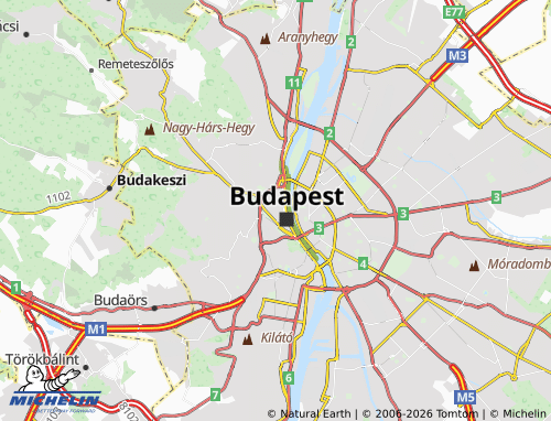 MICHELIN District 1 (Budapest) map - ViaMichelin