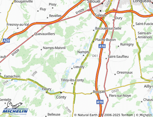 Carte MICHELIN Neuville-lès-Lœuilly - ViaMichelin