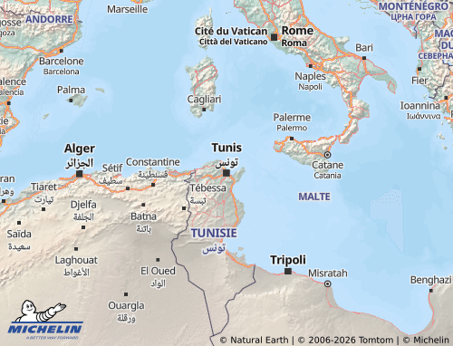 Mappa MICHELIN Tunisia - ViaMichelin