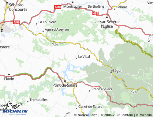 MICHELIN Le Vibal map - ViaMichelin