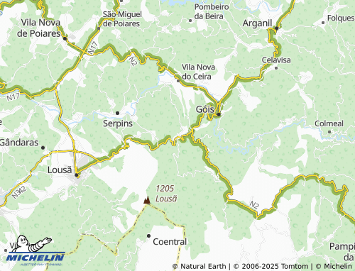 Mapa MICHELIN Ponte de Sótão - ViaMichelin