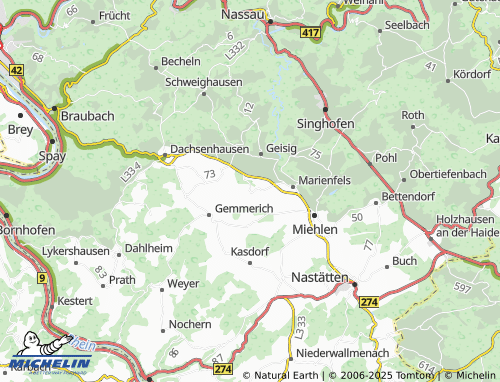 MICHELIN-Landkarte Ehr - ViaMichelin