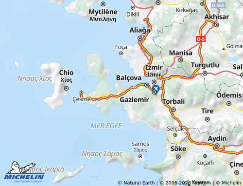 MICHELIN Urla map - ViaMichelin