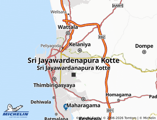 MICHELIN Kotikawatta East map - ViaMichelin