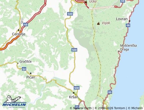 MICHELIN-Landkarte Kostrčani - ViaMichelin