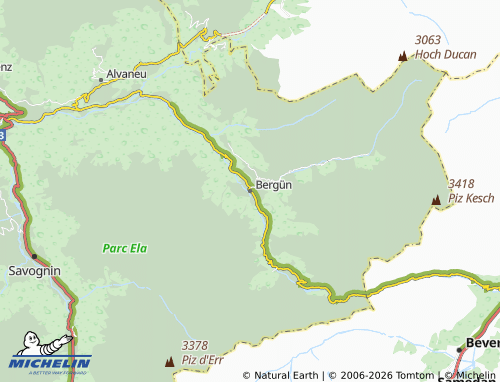 MICHELIN Bergün map - ViaMichelin