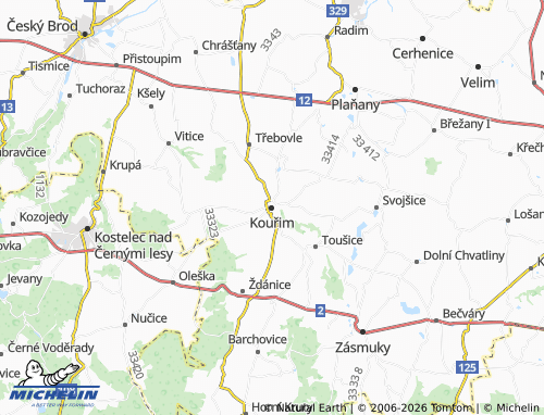 Mappa MICHELIN Kouřim - ViaMichelin