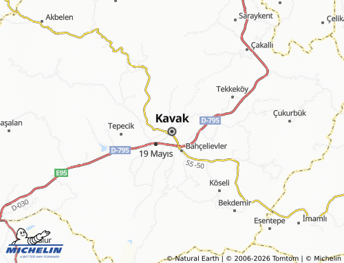 MICHELIN Kavak map - ViaMichelin