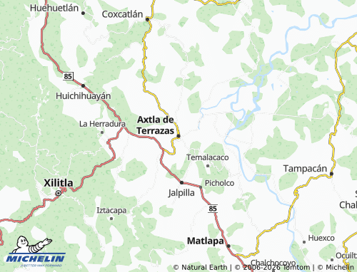MICHELIN Axtla de Terrazas map - ViaMichelin