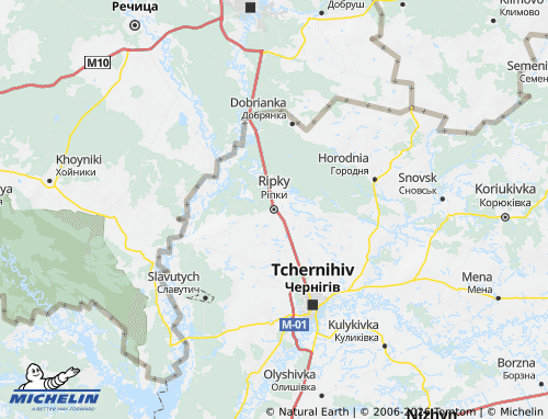 Mapa MICHELIN Chernihivskyi raion - ViaMichelin