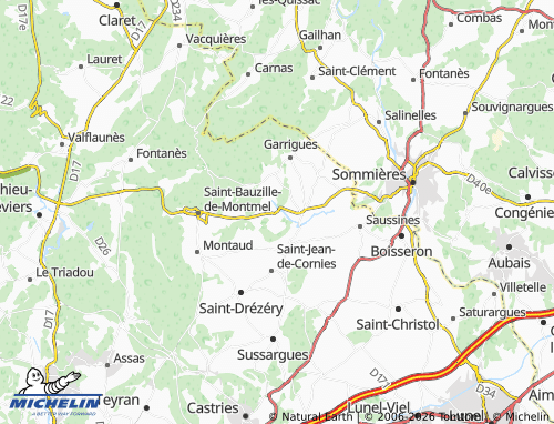 MICHELIN Buzignargues map - ViaMichelin