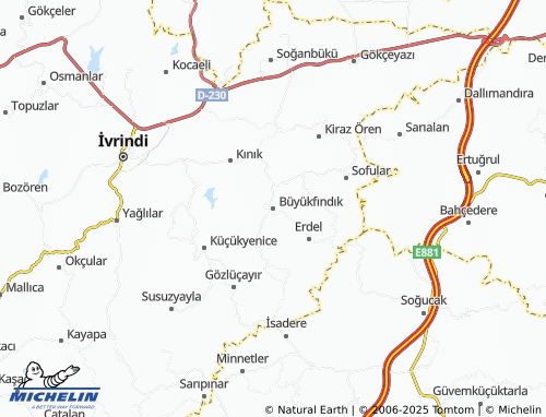 MICHELIN Büyükfındık map - ViaMichelin