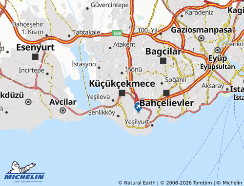 MICHELIN Kucukcekmece map - ViaMichelin