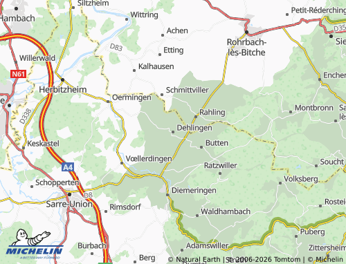 Mapa MICHELIN Dehlingen - ViaMichelin