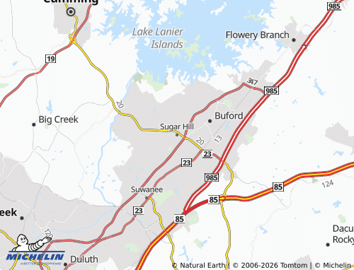 Mappa MICHELIN Sugar Hill - ViaMichelin