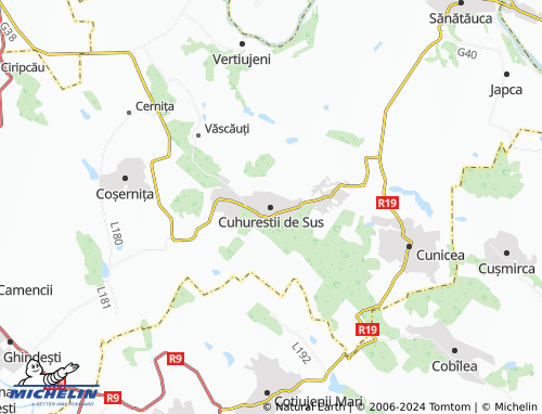 MICHELIN Cuhurestii de Sus map ViaMichelin