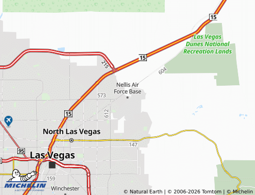 Mappa MICHELIN Nellis Air Force Base - ViaMichelin