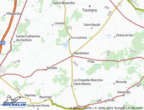 MICHELIN Manthelan map - ViaMichelin