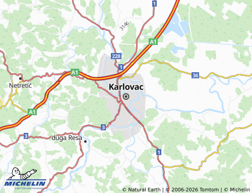 Mapa MICHELIN Karlovac - ViaMichelin