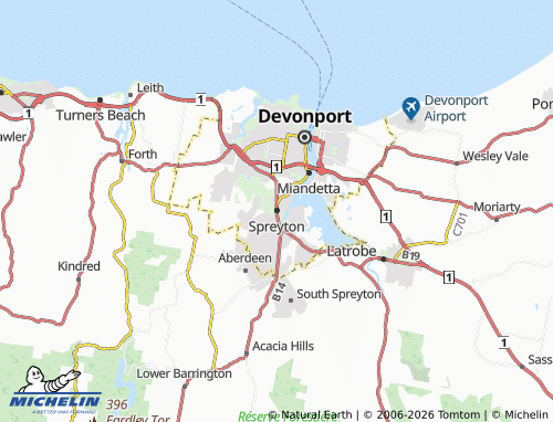 MICHELIN Spreyton map - ViaMichelin