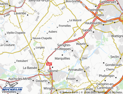 MICHELIN Wicres map - ViaMichelin