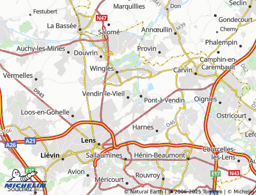MICHELIN Vendin-le-Vieil map - ViaMichelin