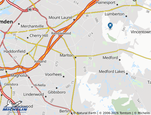 Mapa MICHELIN Marlton - ViaMichelin