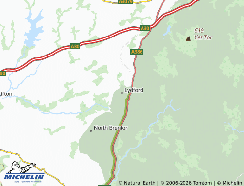Mappa MICHELIN Lydford - ViaMichelin