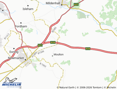 Carte MICHELIN Kentford - ViaMichelin