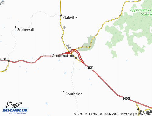 Kaart MICHELIN Appomattox - ViaMichelin
