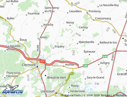 Mappa MICHELIN Saint-Aubin-sous-Erquery - ViaMichelin