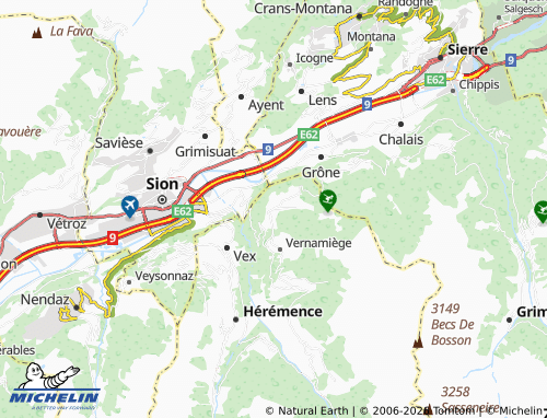 Mapa MICHELIN Nax - ViaMichelin
