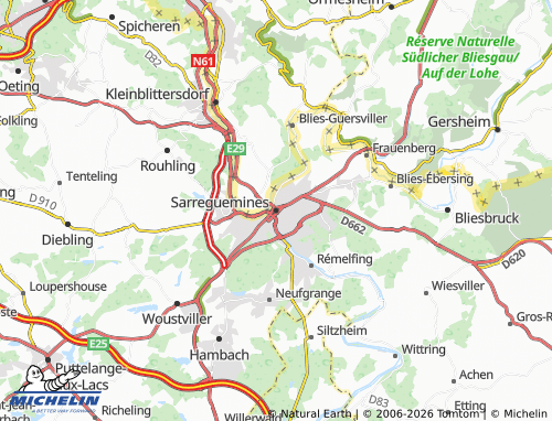 MICHELIN Sarreguemines map - ViaMichelin