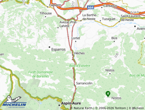 MICHELIN Hèches map - ViaMichelin